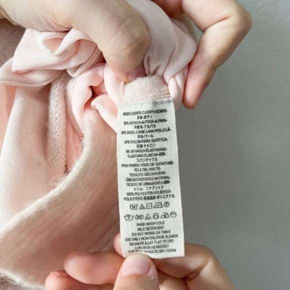 Free people like new lace up light pink sweater - Picture 11 of 12